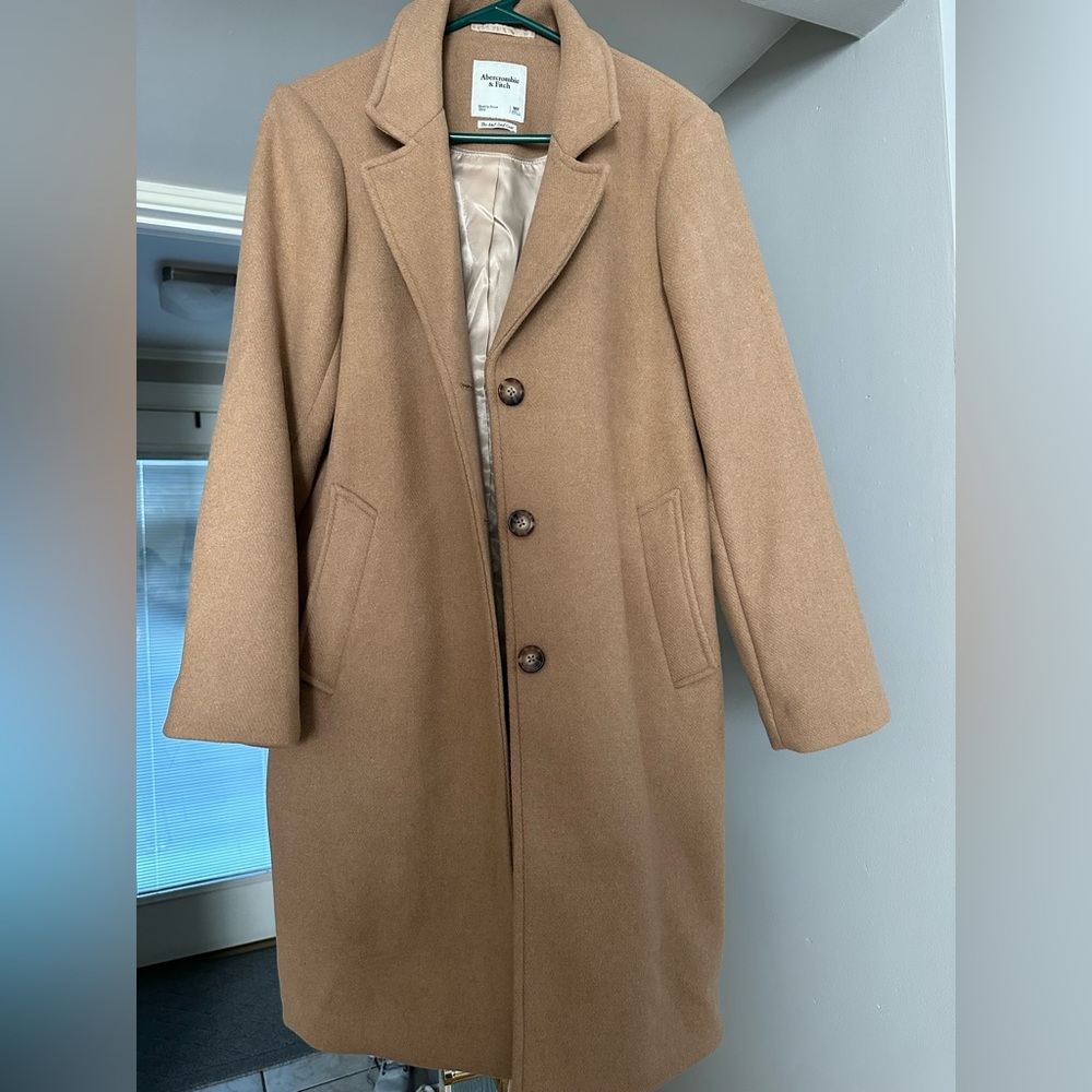 Abercrombie & Fitch Wool-Blend Dad Coat Womens